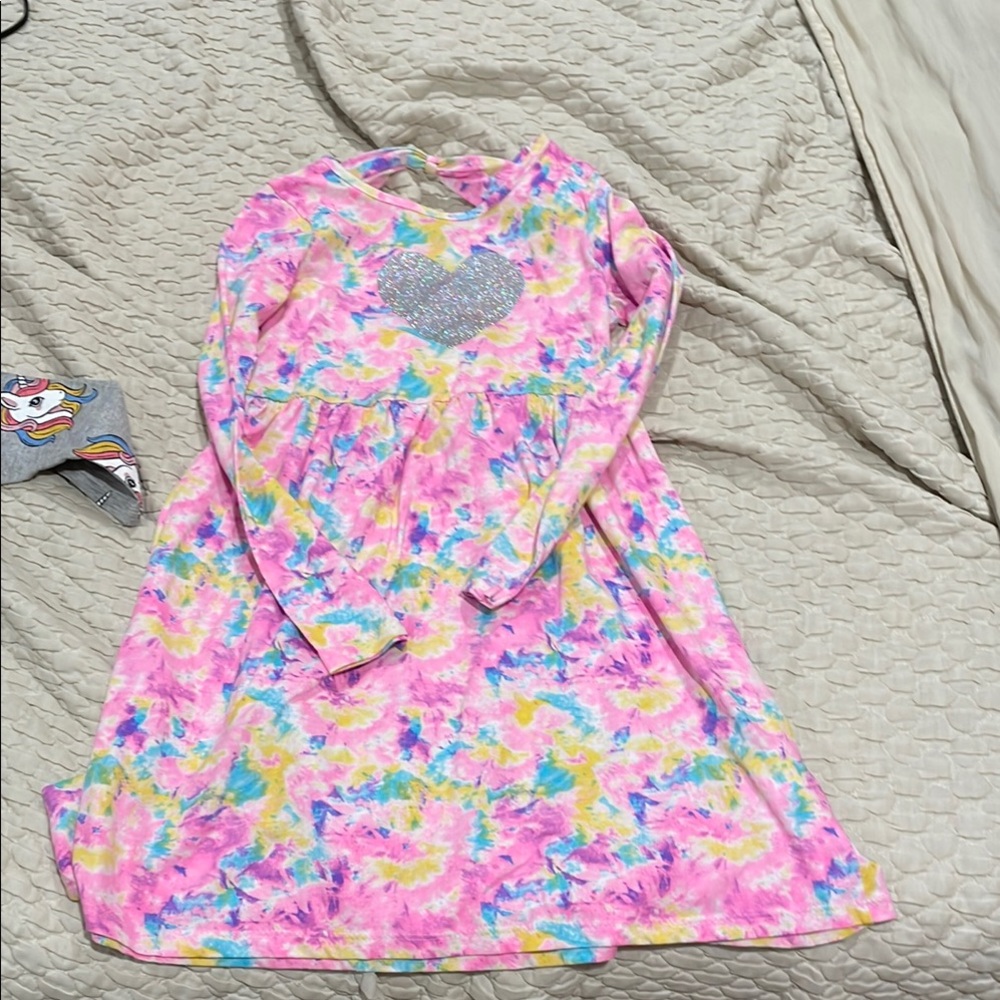 Freestyle Pink and Yellow Tie-Dye Kids Casual Dress
